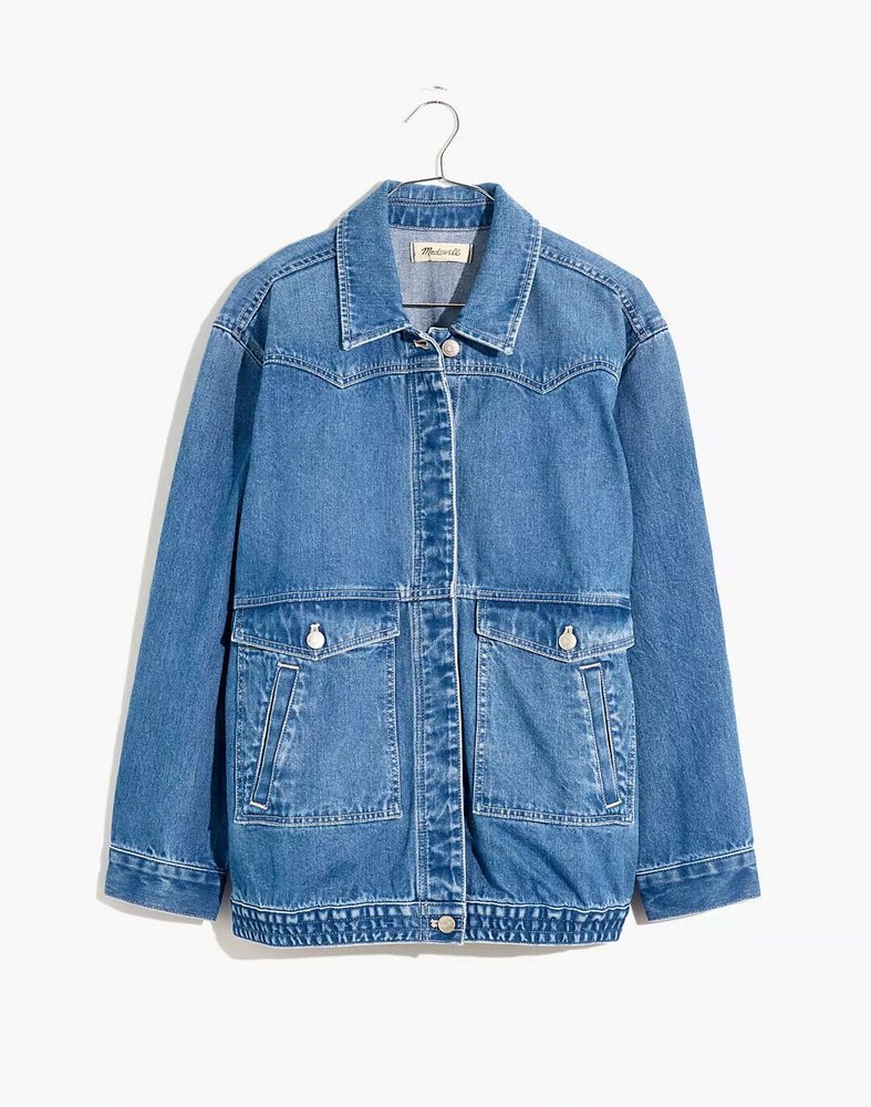 Madewell Brigmore Wash Retro Jean Jacket - Women Small - NWT - Oversized - Picture 1 of 8